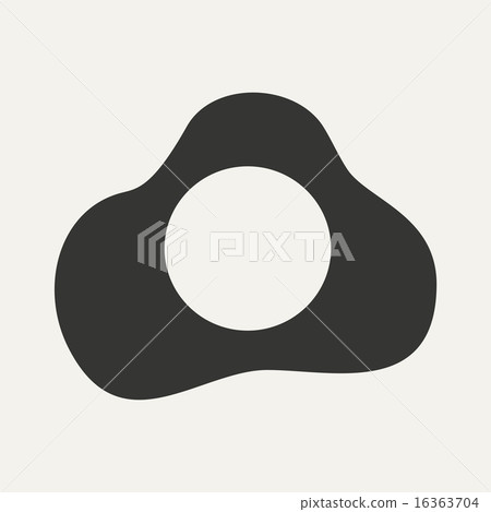 Flat in black and white mobile application scrambled eggs Flat in black and white mobile application scrambled eggs 16363704