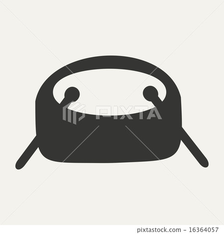 Flat in black and white mobile application drum 16364057