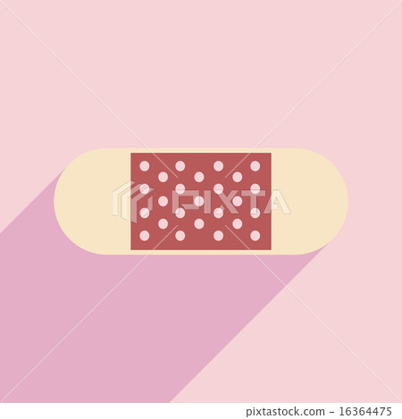 Flat with shadow icon and mobile application medical plaster 16364475
