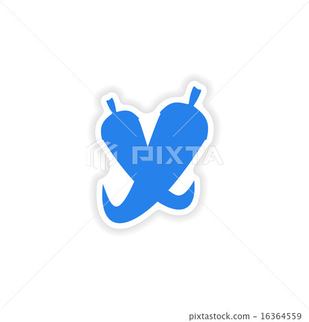 icon sticker realistic design on paper chilli icon sticker realistic design on paper chilli 16364559
