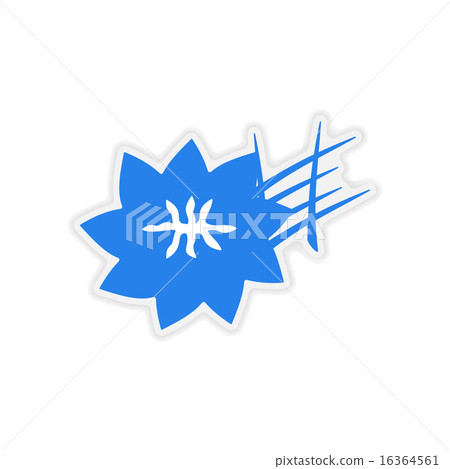 icon sticker realistic design on paper saffron 16364561