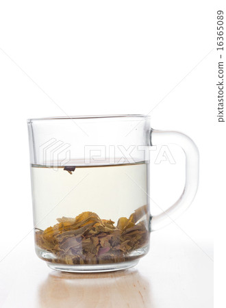 Green tea in glass cup 16365089
