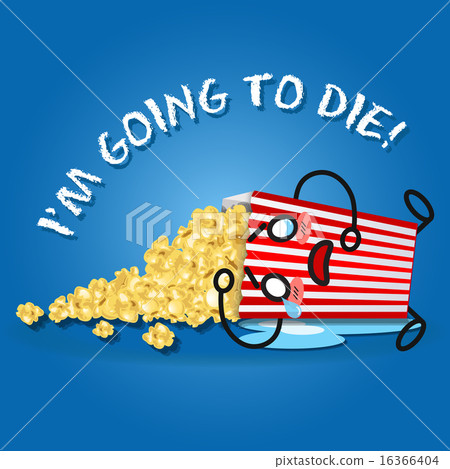 crying cartoon on popcorn box spilling popcorn - Stock Illustration  [16366404] - PIXTA