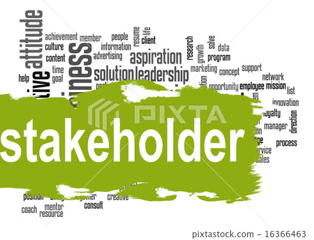 Stakeholder word cloud with green banner Stakeholder word cloud with green banner 16366463