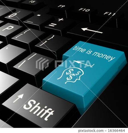 Time is money word on the blue enter keyboard Time is money word on the blue enter keyboard 16366464