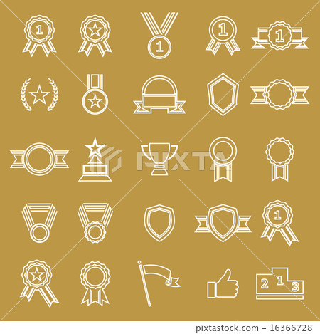 Award line icons on white background 16366728