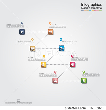 Sample Infographic Report Using Line Graphs Infographic report template with lines and... - Stock Illustration ...