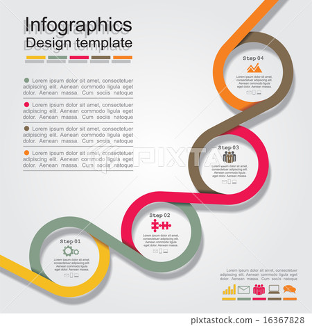 Sample Infographic Report Using Line Graphs Infographic report template with lines and... - Stock Illustration ...