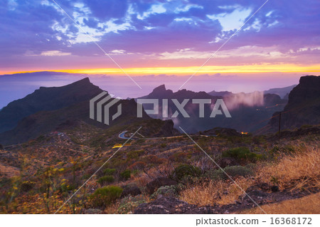 Sunset in canyon Masca at Tenerife island - Canary 16368172