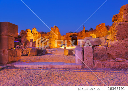 Old ruins in Side, Turkey at sunset Old ruins in Side, Turkey at sunset 16368191