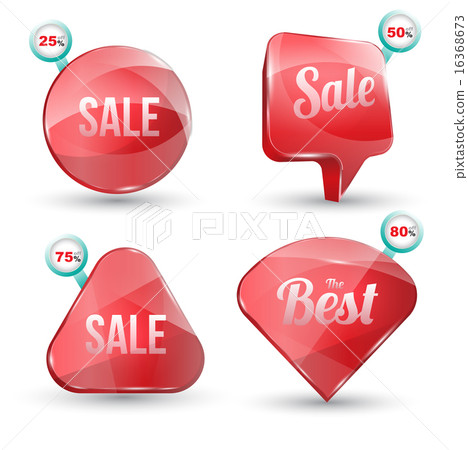 Shiny gloss red banner sale set. 16368673