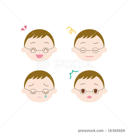 Male facial expression collection of brown eyeglasses Male facial expression collection of brown eyeglasses 16368889