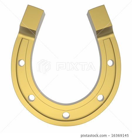 Gold Horseshoe Isolated on a White Background 16369145