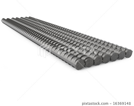 Metal Rebars, Reinforcement Steel, Isolated on White Metal Rebars, Reinforcement Steel, Isolated on White 16369148
