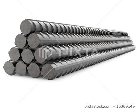 Metal Rebars, Reinforcement Steel, Isolated on White 16369149