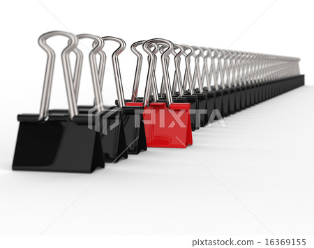 Black and Red Office Clips Row Black and Red Office Clips Row 16369155