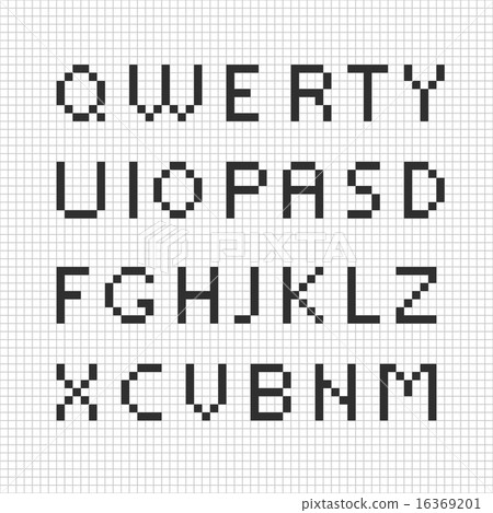 Pixelart geometric alphabet. Design elements 16369201