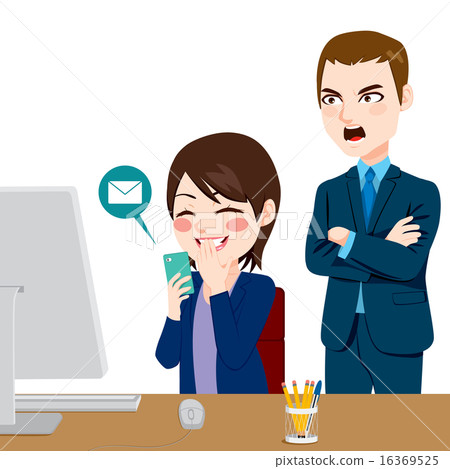 Boss Shouting Distracted Employee 16369525