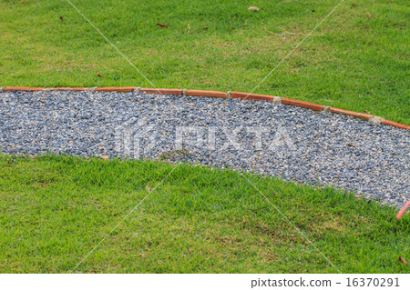 Footpath with stone in the garden Footpath with stone in the garden 16370291
