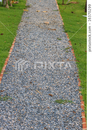 Footpath with stone in the garden Footpath with stone in the garden 16370299