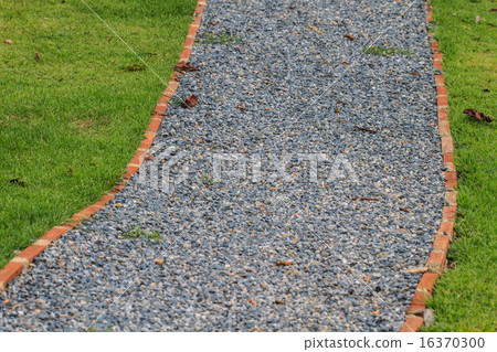 Footpath with stone in the garden Footpath with stone in the garden 16370300