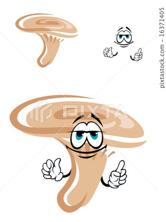 Cartoon orange saffron milk cap mushroom character 16371405