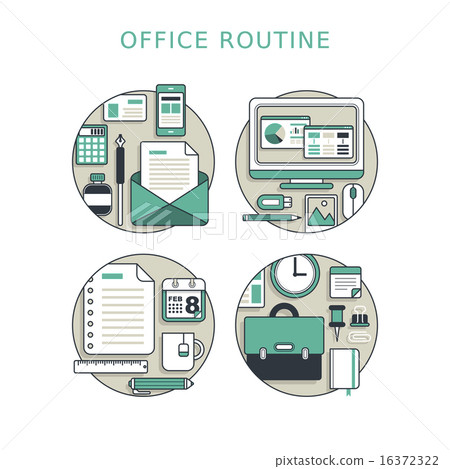 routine, office, work - Stock Illustration [16372322] - PIXTA