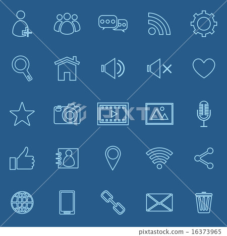 Chat line icons on blue background Chat line icons on blue background 16373965