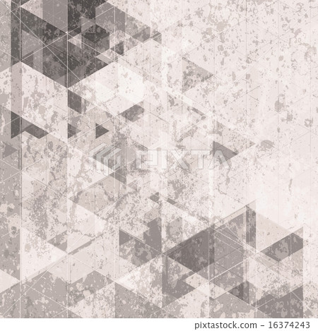 Grunge retro tech background. Triangles pattern 16374243
