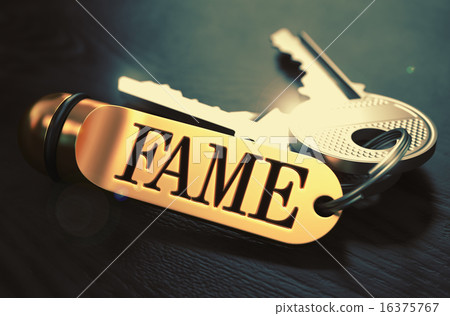 Fame written on Golden Keyring. 16375767