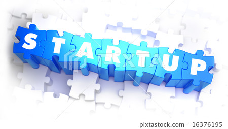 Startup - White Word on Blue Puzzles. 16376195