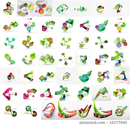 Mega set of light, paper design option infographic banner templates Mega set of light, paper design option infographic banner templates 16377040