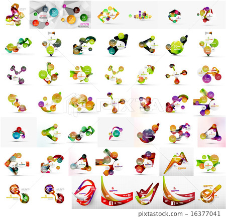 Mega set of light, paper design option infographic banner templates Mega set of light, paper design option infographic banner templates 16377041