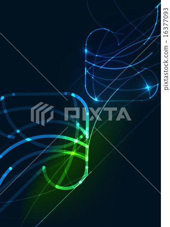 Abstract color glowing lines in dark space with stars and light effects Abstract color glowing lines in dark space with stars and light effects 16377093