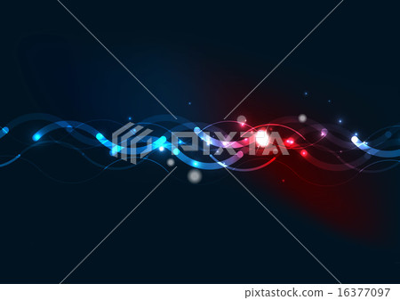 Abstract wave color glowing lines in dark space with stars and light effects Abstract wave color glowing lines in dark space with stars and light effects 16377097