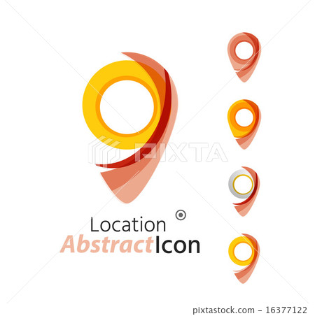 Abstract geometric business corporate emblem - map tag Abstract geometric business corporate emblem - map tag 16377122