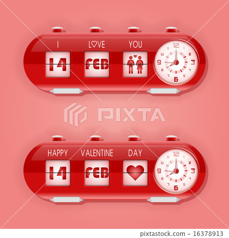 Valentine day with flap clocks and number counter 16378913