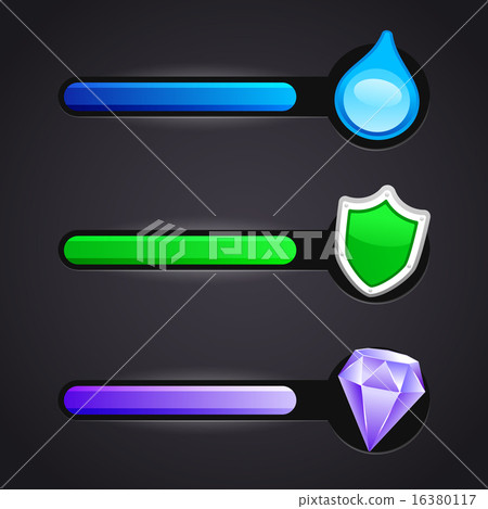Game icons and resource bar vector set 16380117