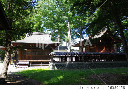 Shinshu Matsumoto Important Cultural Property "Chikuma Shrine" Worship Hall and main hall Shinshu Matsumoto Important Cultural Property "Chikuma Shrine" Worship Hall and main hall 16380458