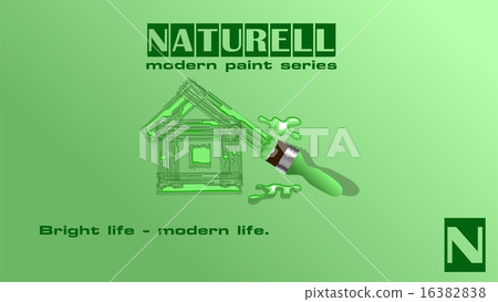 template with brush and house 16382838