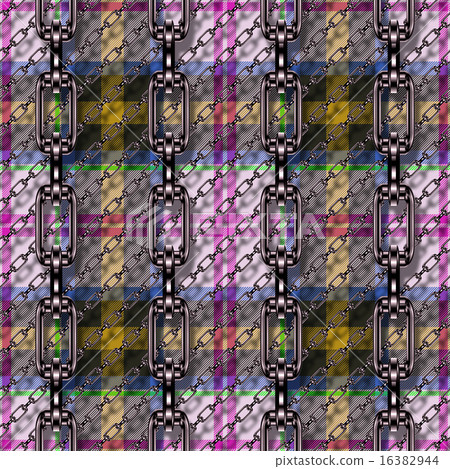 Iron chains with tartan seamless texture 16382944