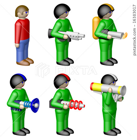 Toy soldiers isolated on white background 16383017