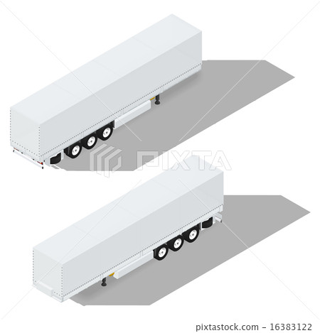 Tarpaulin semitrailer isometric detailed icon 16383122