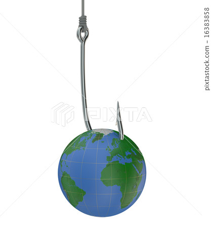 fishing hook with earth 16383858