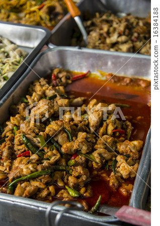 thai food street vendor curry basil herbs concept 16384188