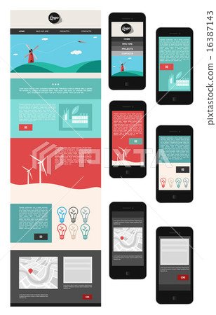 Media devices showing websites design vector 16387143