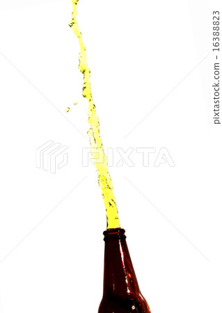 Green water that springs out of the bottle. 16388823
