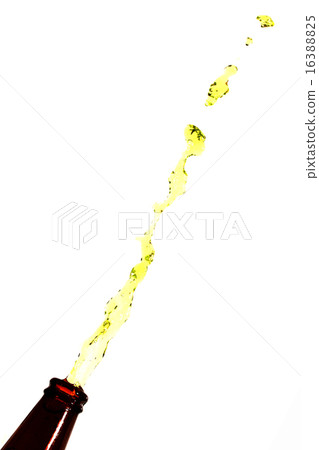 Green water that springs out of the bottle. 16388825