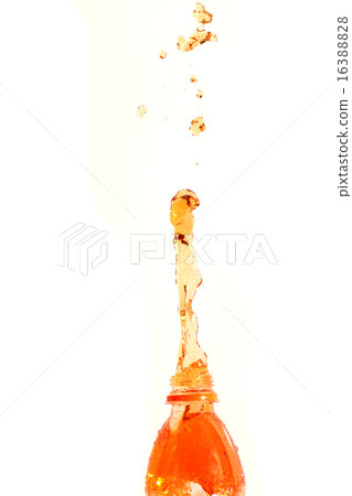 The Orange juice that spread out from the bottle. 16388828
