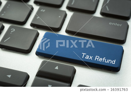 Computer keyboard typographic Tax Refund button Computer keyboard typographic Tax Refund button 16391763